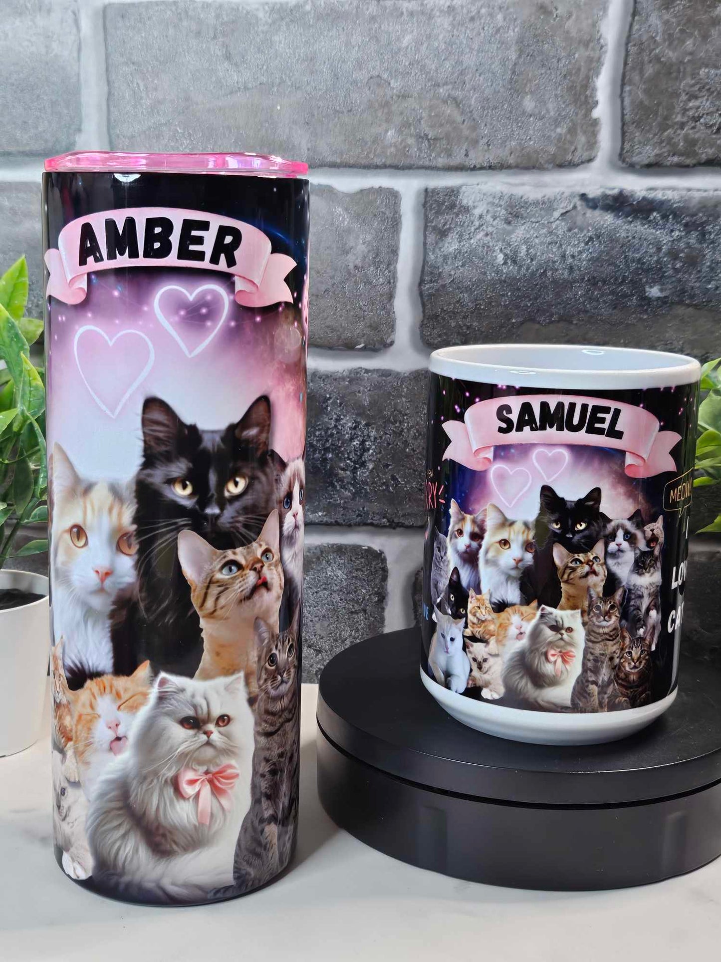 CATS RULE THE WORLD (Personalized) 20oz Tumbler  or 15oz Ceramic Mug