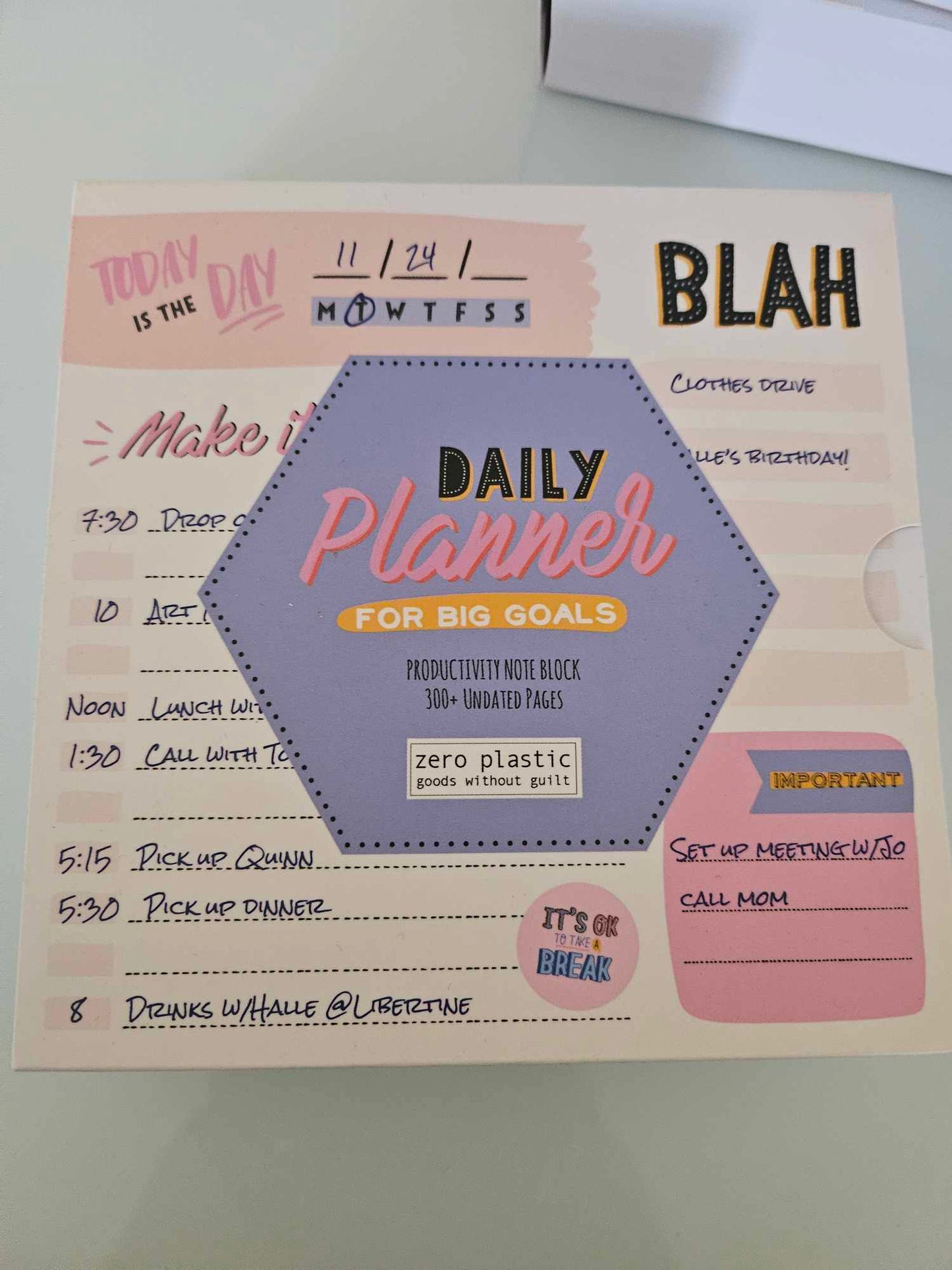 DAILY PLANNER FOR BIG GOALS (300 PAGES)  NON-DATED BLOCK