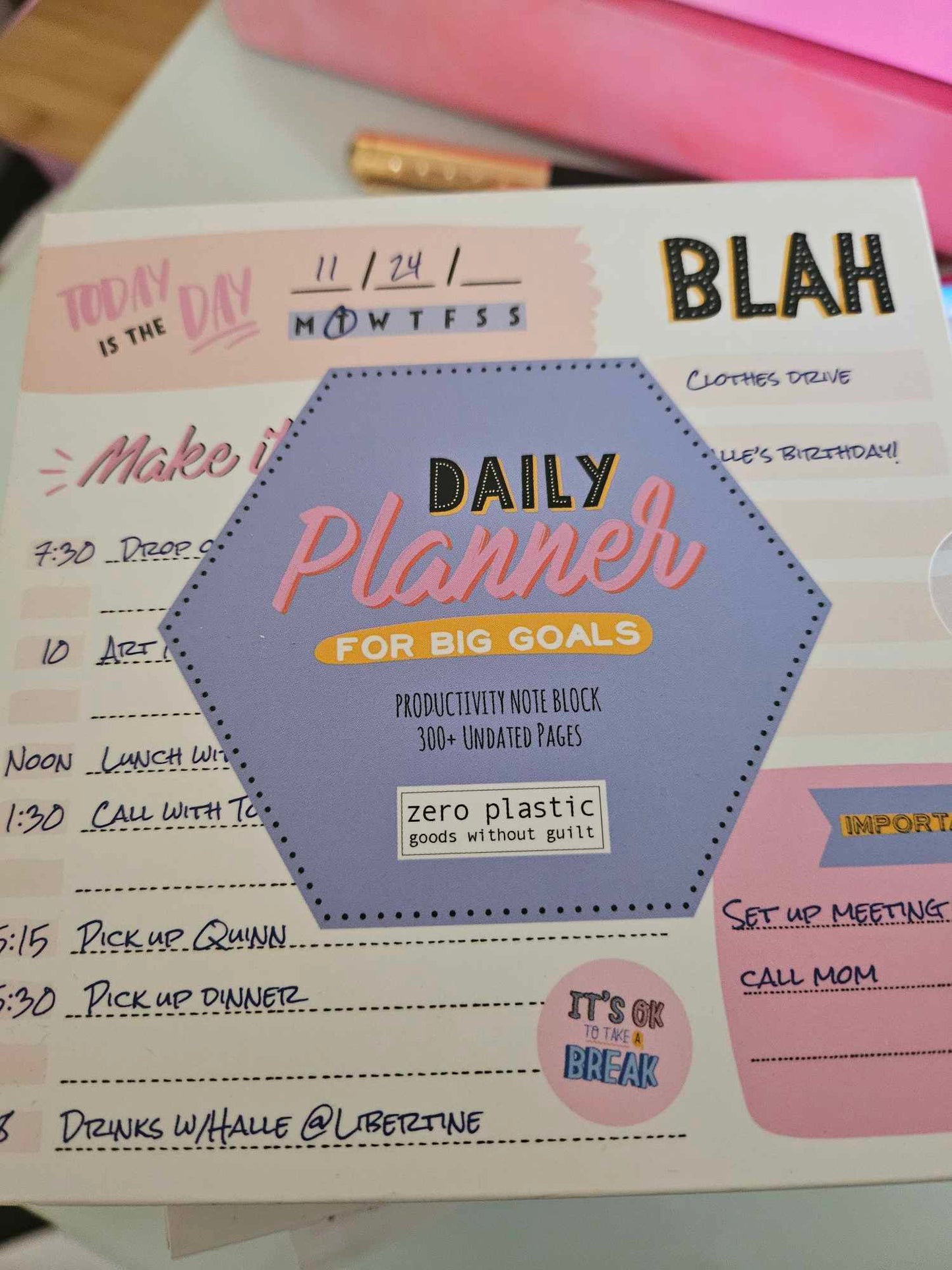 DAILY PLANNER FOR BIG GOALS (300 PAGES)  NON-DATED BLOCK