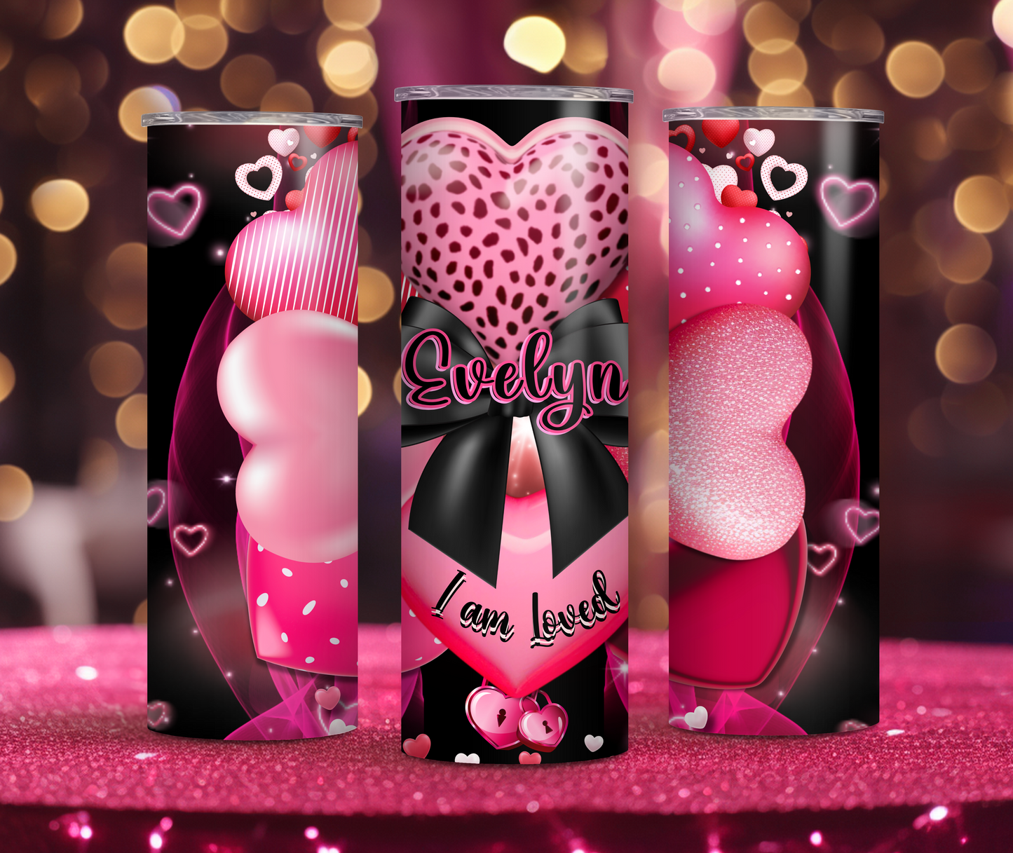 SHE IS LOVED (20oz Stainless Steel tumbler with metal straw)