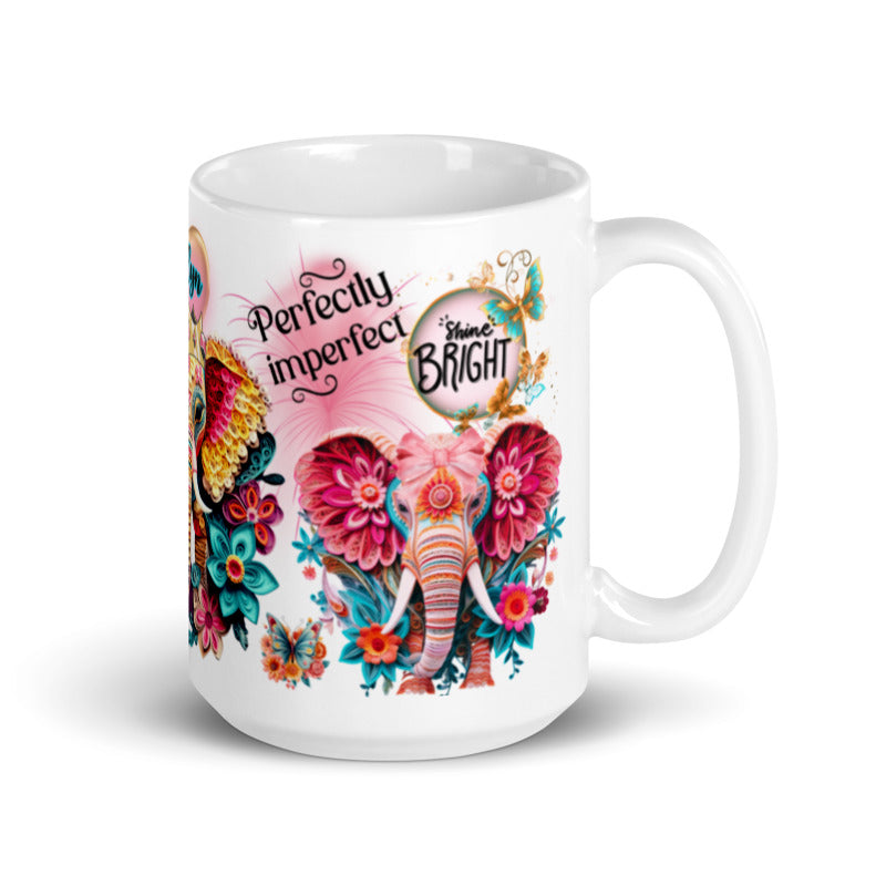 ELEPHANTS AND BUTTERFLIES (Personalized) 15oz Cofee Mug
